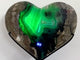 Unique Geode Volcano Agate Heart Carving With Stand(UV-Reactive) #2