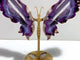 Unique Purple Sakura Flower Agate Butterfly Wing Carving With Stand