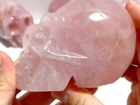 6 Pieces Rose Quartz Skull Carving