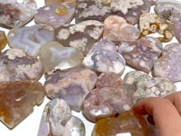 25 Pieces Geode Druzy Sakura Flower Agate Heart