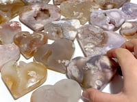 19 Pieces Geode Druzy Sakura Flower Agate Heart