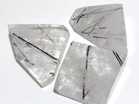 3 Pieces High Quality Clear Quartz With Black Tourmaline Free Form
