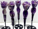 5 Pieces Chevron Amethyst Flower Carving With Stand
