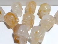 10 Pieces Hematoid Quartz Golden Fire Quartz Skull Carving