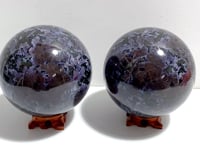 2 Pieces 12CM Indigo Gabbro Stone Spheres