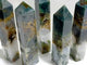 5 Pieces Moss Agate Four-Sided Tower Points