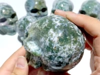 7 Pieces Moss Agate Skull Carving