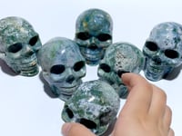 6 Pieces Moss Agate Skull Carving