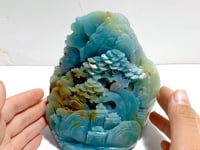 Beautiful Caribbean Calcite Landscape Pavilion Carving #4