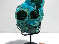 Unique Chrysocolla Mixed Malachite Specimen With Stand