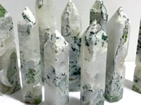 9 Pieces White Geode Druzy Moss Agate Point
