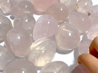 24 Pieces Six Star Line Rose Quartz Eggs With Rainbow