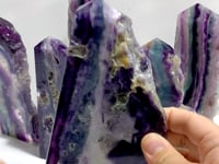 6 Pieces Rainbow Fluorite Raw Side Tower