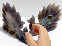 2 Pieces Geode Druzy Agate Nine-tailed Fox Carving #7