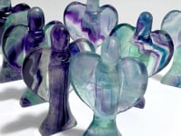 7 Pieces Rainbow Fluorite Angel Carving