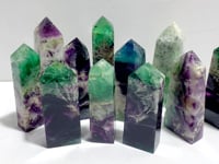 12 Pieces Feather Fluorite Four-Sided Tower Points