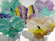 7 Pieces Rainbow Fluorite Heart With Stand