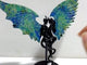 Phoenix Pine Stone Demon And Angel Wing Carving With Stand