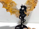 Unique Yellow Agate Demon And Angel Wing Carving With Stand