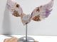 Unique Sakura Flower Agate Heart Wing Carving With Stand