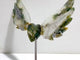 Moss Agate Heart Wing Carving With Stand