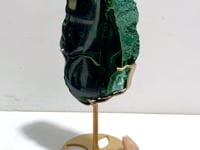 Unique Malachite Raw Bottom With Stand