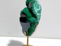 Unique Malachite Raw Bottom With Stand