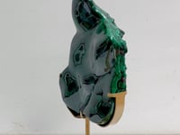 Unique High Quality Polished Malachite Stone Raw Bottom With Stand