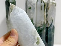 5 Pieces Large Green Moss Agate Point