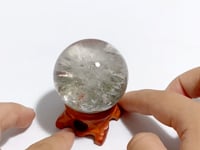 Unique Garden Quartz Sphere With Wooden Stand