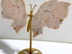 Pink Agate Butterfly Wing Carving With Stand