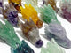 15 Pieces Rainbow Fluorite Dragon Head Carving