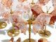 6 Pairs Pink Agate Butterfly Wing Carving With Stand