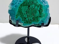 Unique Chrysocolla Mixed Malachite Specimen Raw Bottom With Stand