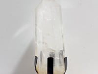 Large Clear Quartz Tower Point Raw Bottom With Stand #B4