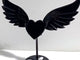 Black Obsidian Heart Wing Carving With Stand