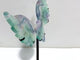 Unique Fluorite Heart Wing Carving With Stand