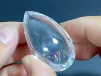Unique Clear Quartz With Rainbow Waterdrop Shape For DIY Pendant