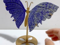 Lapis Lazuli Butterfly Wing Carving With Stand