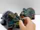 2 Pieces Large Ocean Jasper Elephant Carving