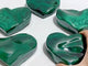 5 Pieces Large Malachite Heart Raw Bottom