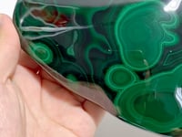 Large Malachite Heart Raw Bottom