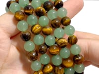 8mm Green Aventurine Mixed Tiger Eye Bracelets Wholesale