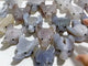 19 Pieces Geode Druzy Agate Fox Head Carving