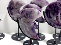 7 Pieces Chevron Amethyst Moon With Stand