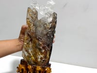 Unique Garden Quartz Chinese Dragon Carving Home Decor