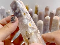 22 Pieces Geode Sakura Flower Agate Geode Four-Sided Points