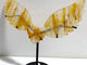 Golden Hematoid Quartz Heart Wing Carving With Stand Fire Quartz