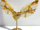 Unique Golden Hematoid Quartz Fire Quartz Heart Wing Carving With Stand