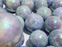 24 Pieces Aura Blue Calcite Spheres
